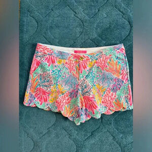 Lilly Pulitzer Multi Coral Reef Scallop Hem Shorts
